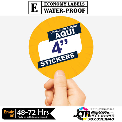 STICKERS 4" REDONDO (Cantidades a escoger)