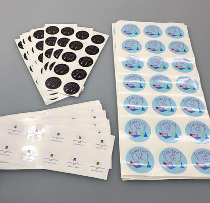 STICKERS 4" REDONDO (Cantidades a escoger)