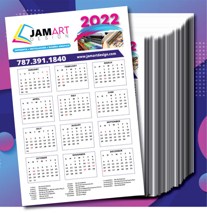 CALENDARIOS (POSTER) 11"X 17"CARTON 80Lbs